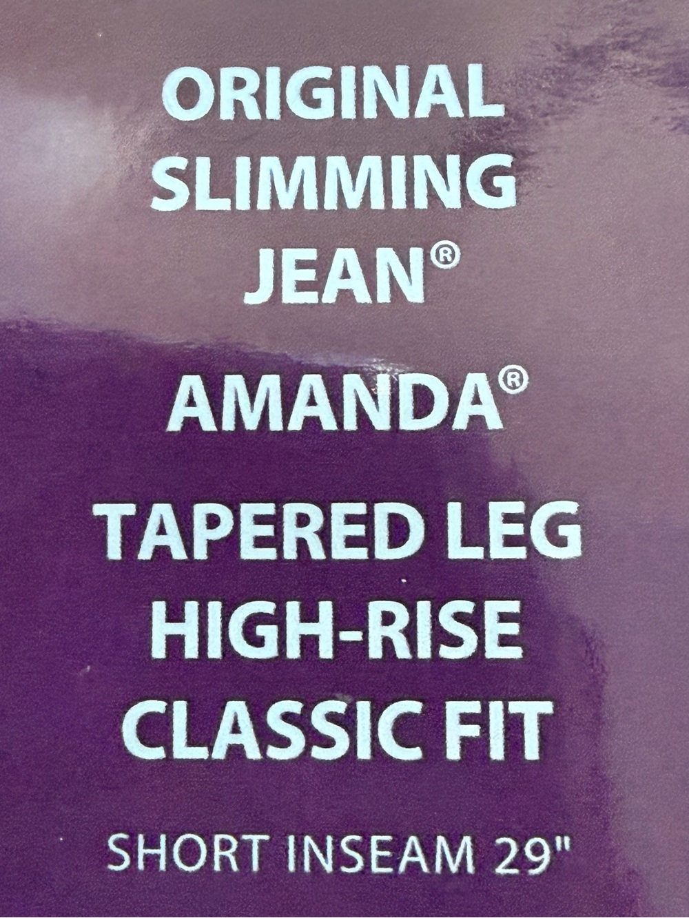 Gloria Vanderbilt Amanda Tapered High-Rise Classic Fit Jeans SHORT 29” Inseam - Picture 2 of 4